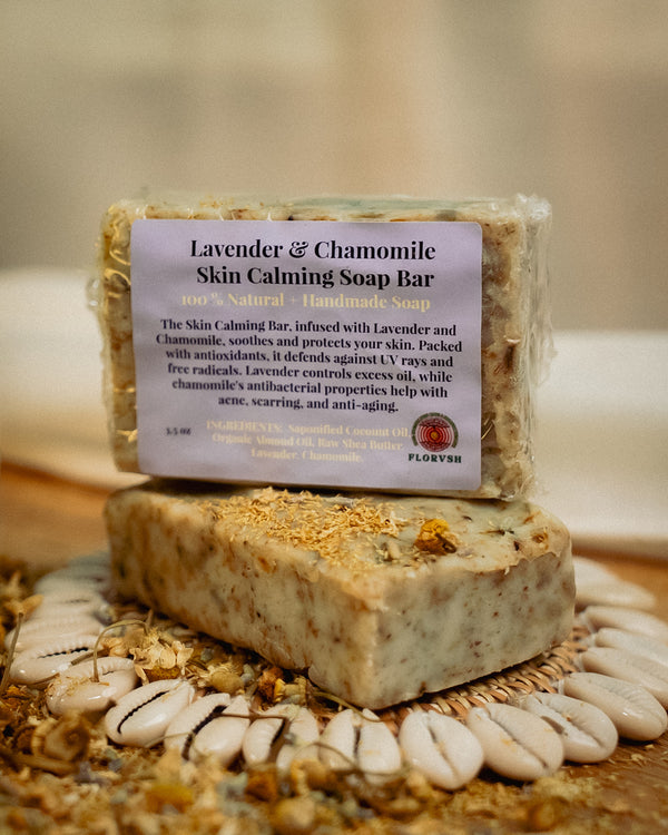 SKIN CALMING BAR with Lavender and Chamomile.